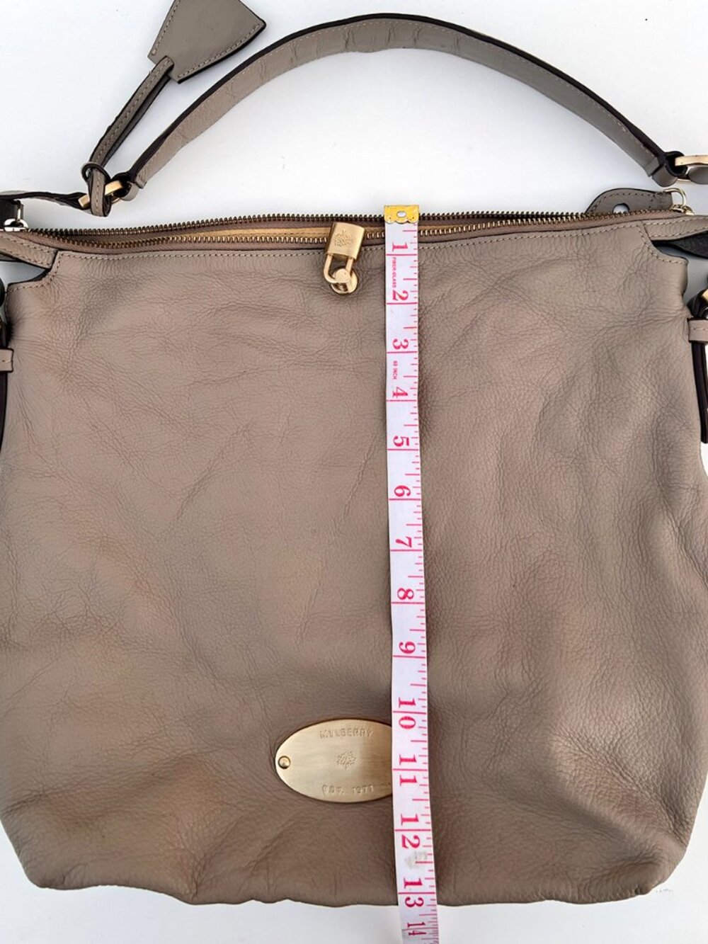 MULBERRY Taupe Pebbled Leather Slouchy Hobo Bag - Picture 11 of 16